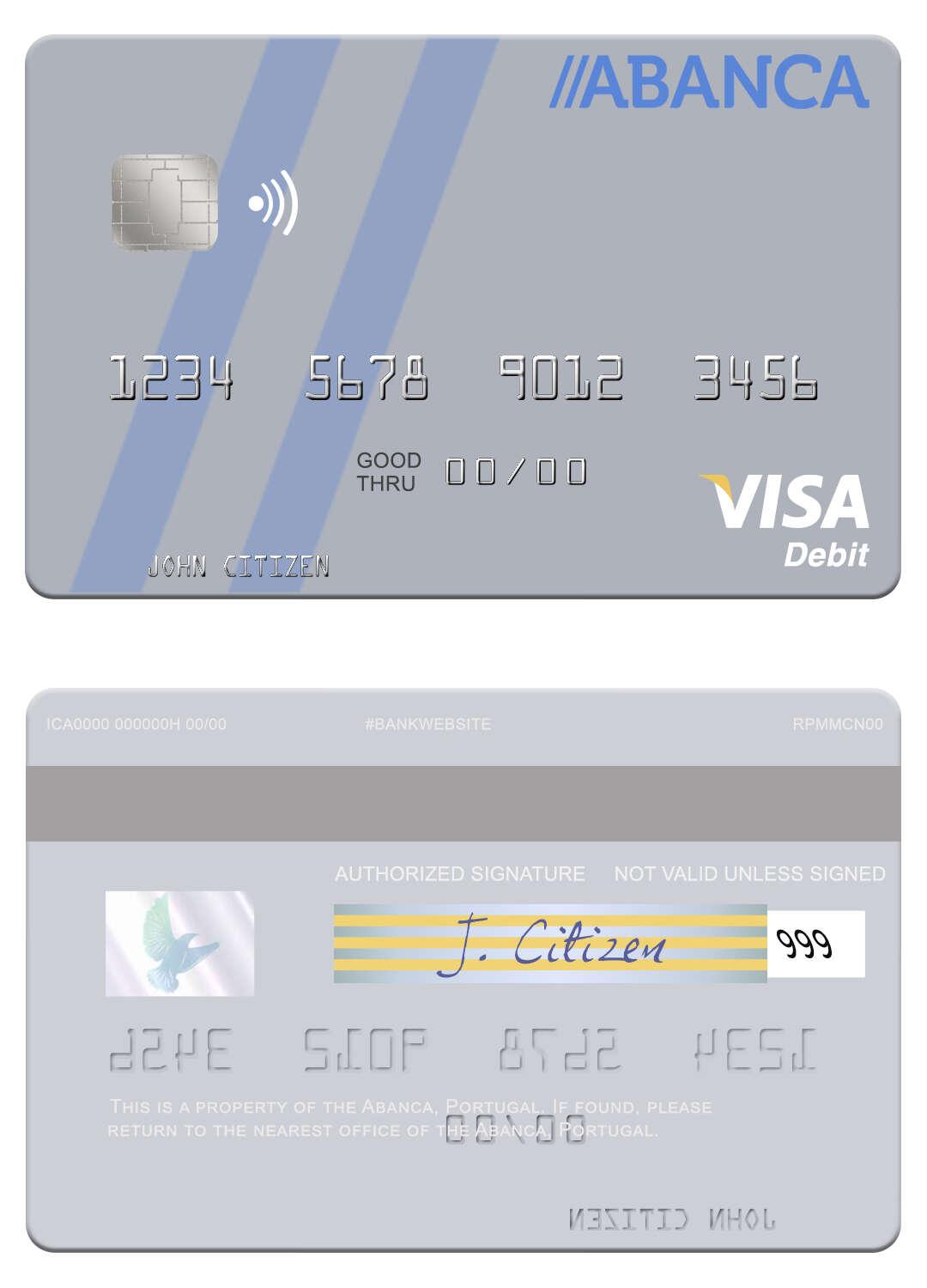 Portugal Abanca visa debit card